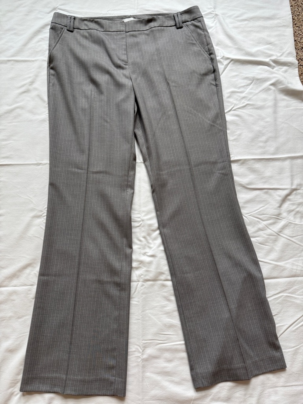 New York & Company Gray Pinstripe Dress Trousers